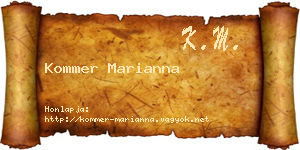 Kommer Marianna névjegykártya
